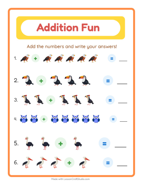 Preview of Addition worksheet featuring Sea Life BW for kindergarten