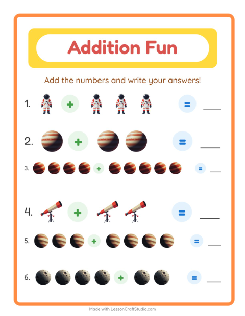Preview of Math Worksheet worksheet featuring At the Supermarket for kindergarten
