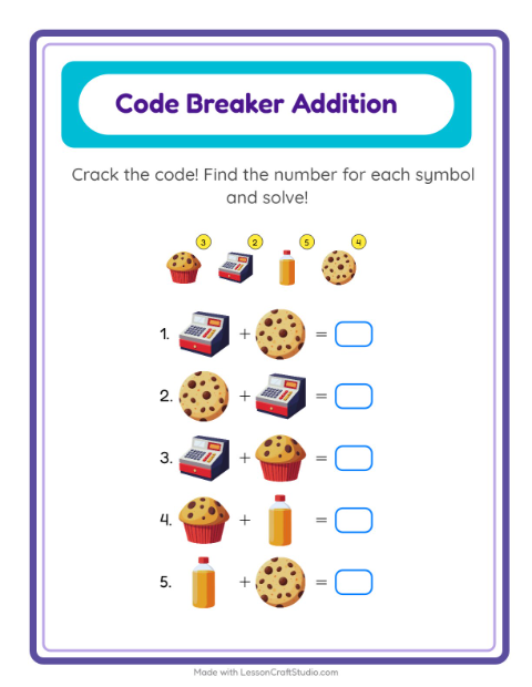 Preview of Addition worksheet featuring Ocean Life for kindergarten