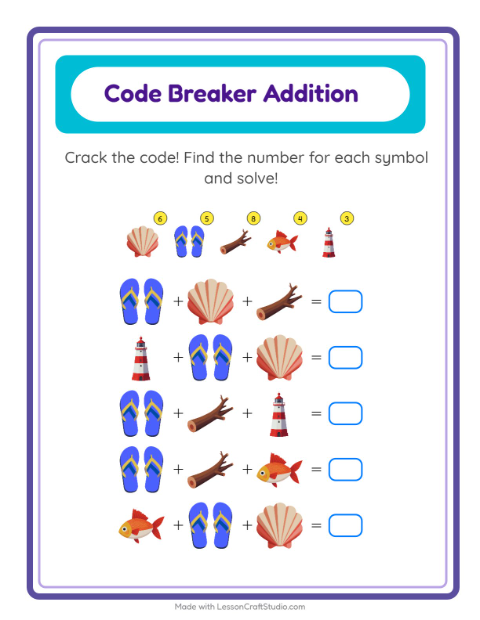 Preview of Cryptogram worksheet for kindergarten