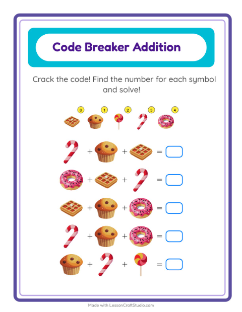 Preview of Picture Trail worksheet featuring Desserts and Sweets for kindergarten