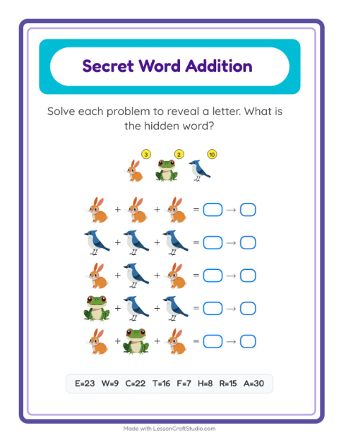 Preview of Find And Count worksheet featuring Animals for preschool