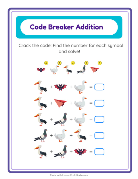 Preview of Addition worksheet featuring Things That Fly for kindergarten