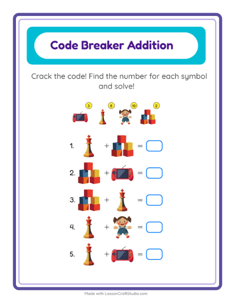 Preview of Cryptogram worksheet for kindergarten