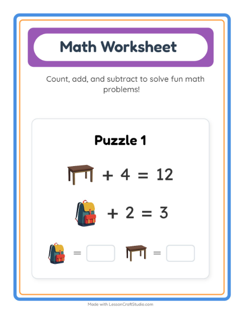 Preview of Picture Trail worksheet featuring Music for kindergarten