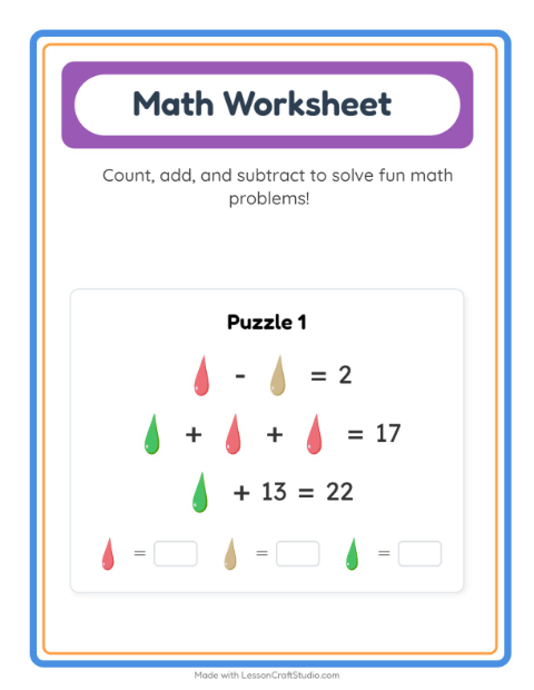 Math Worksheet Practice