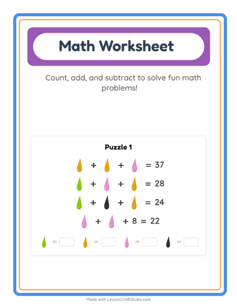 Math Worksheet Practice