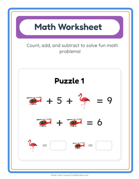 Preview of Find Objects worksheet featuring Animals for kindergarten
