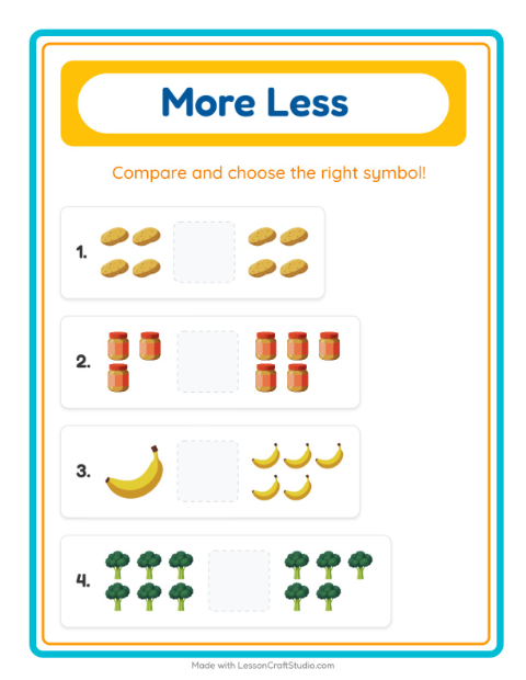 Preview of Subtraction worksheet featuring Breakfast for kindergarten