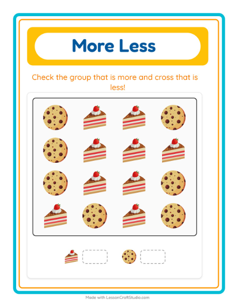 Preview of Find And Count worksheet featuring Bakery for preschool