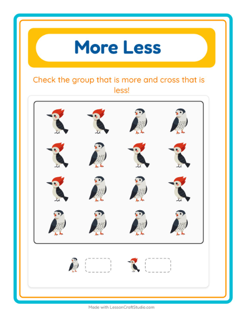 Preview of Find And Count worksheet featuring Camping for preschool