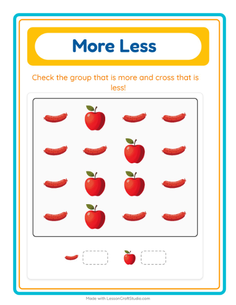 Preview of Find And Count worksheet featuring Breakfast for preschool