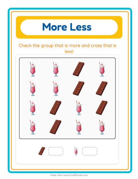 Preview of Find And Count worksheet featuring Desserts and Sweets for preschool