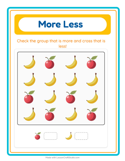 Preview of Find And Count worksheet featuring Fruits for preschool