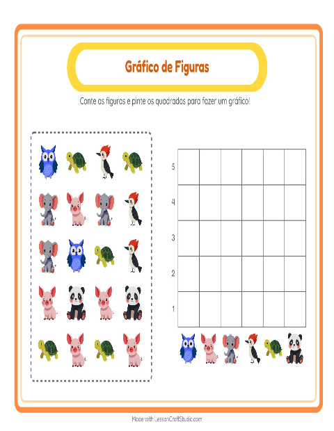 Pré-visualização da ficha de Contagem Em Gráfico para Educação infantil (pré-escola, 5-7 anos)