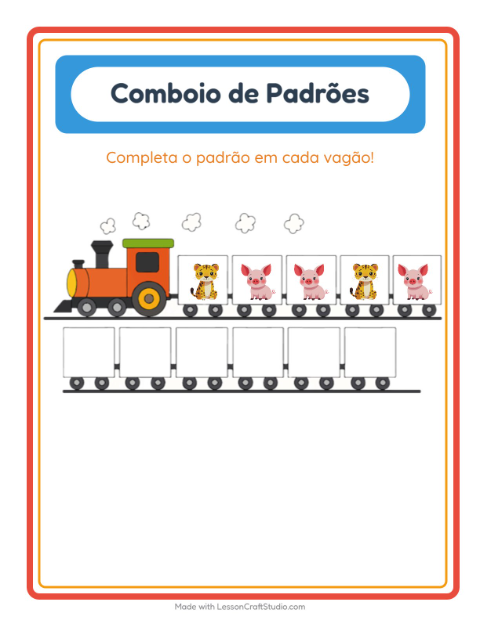 Pré-visualização da ficha de Trem De Padrões para Educação infantil (pré-escola, 5-7 anos)