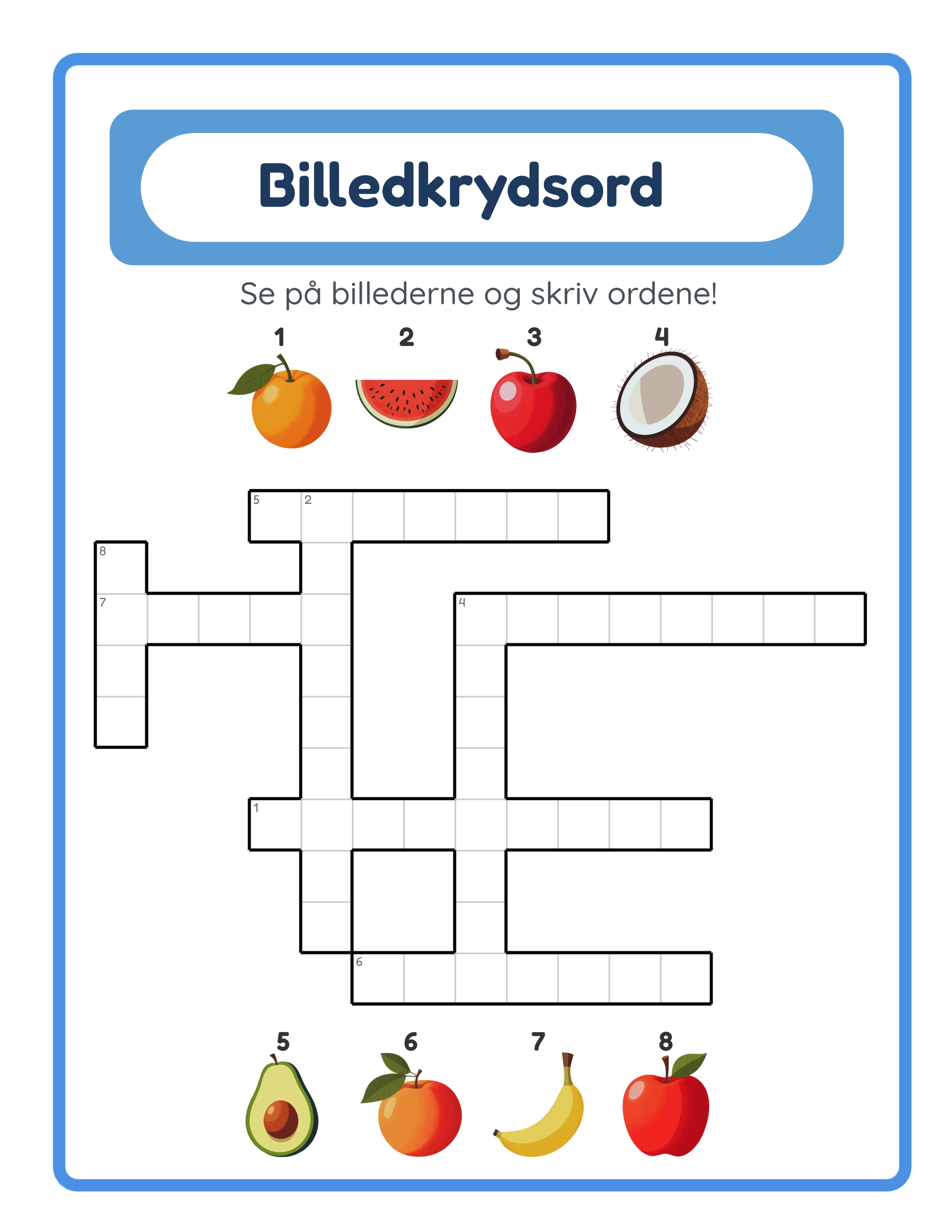 Crossword printbar — tema Complete Set