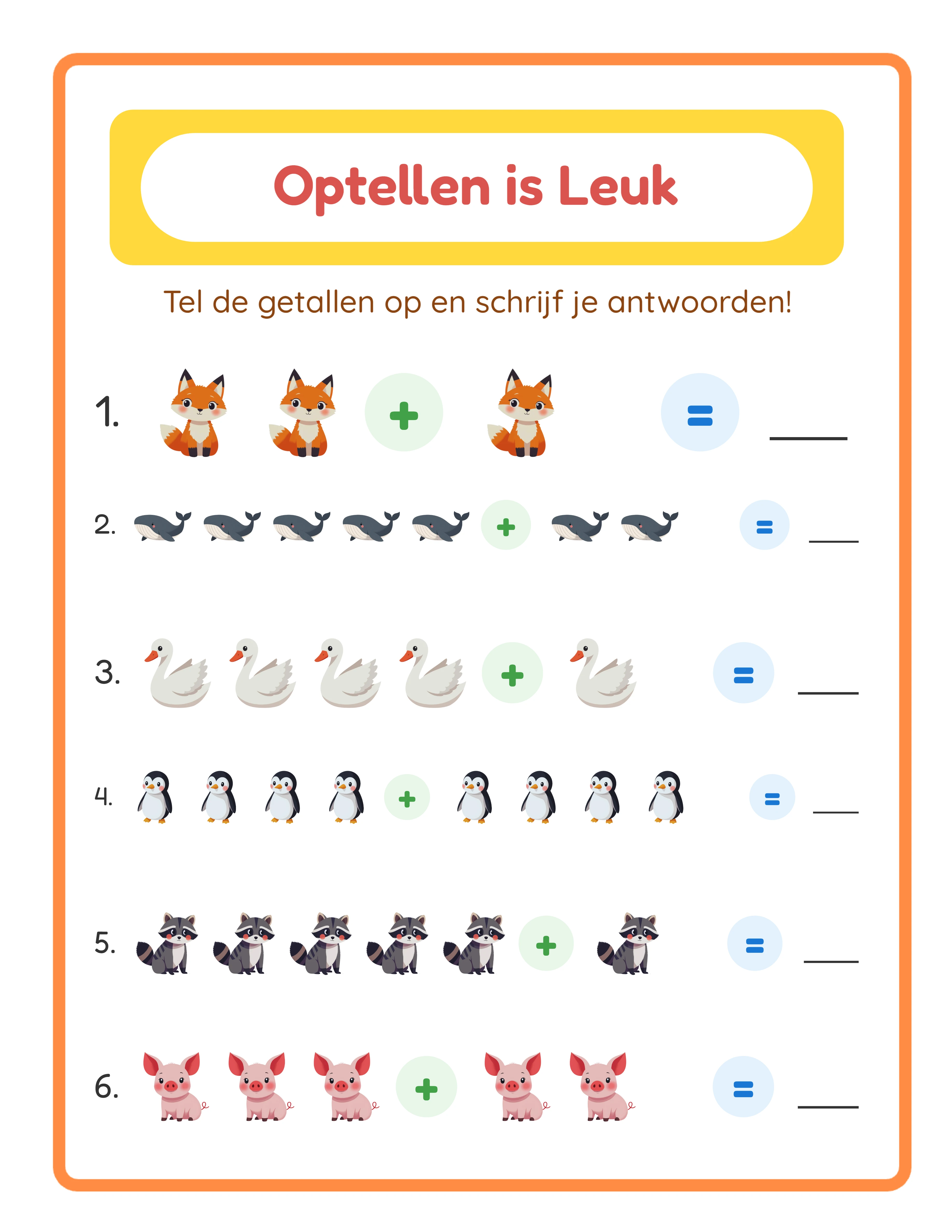 Addition worksheet with themed pictures — beginner level