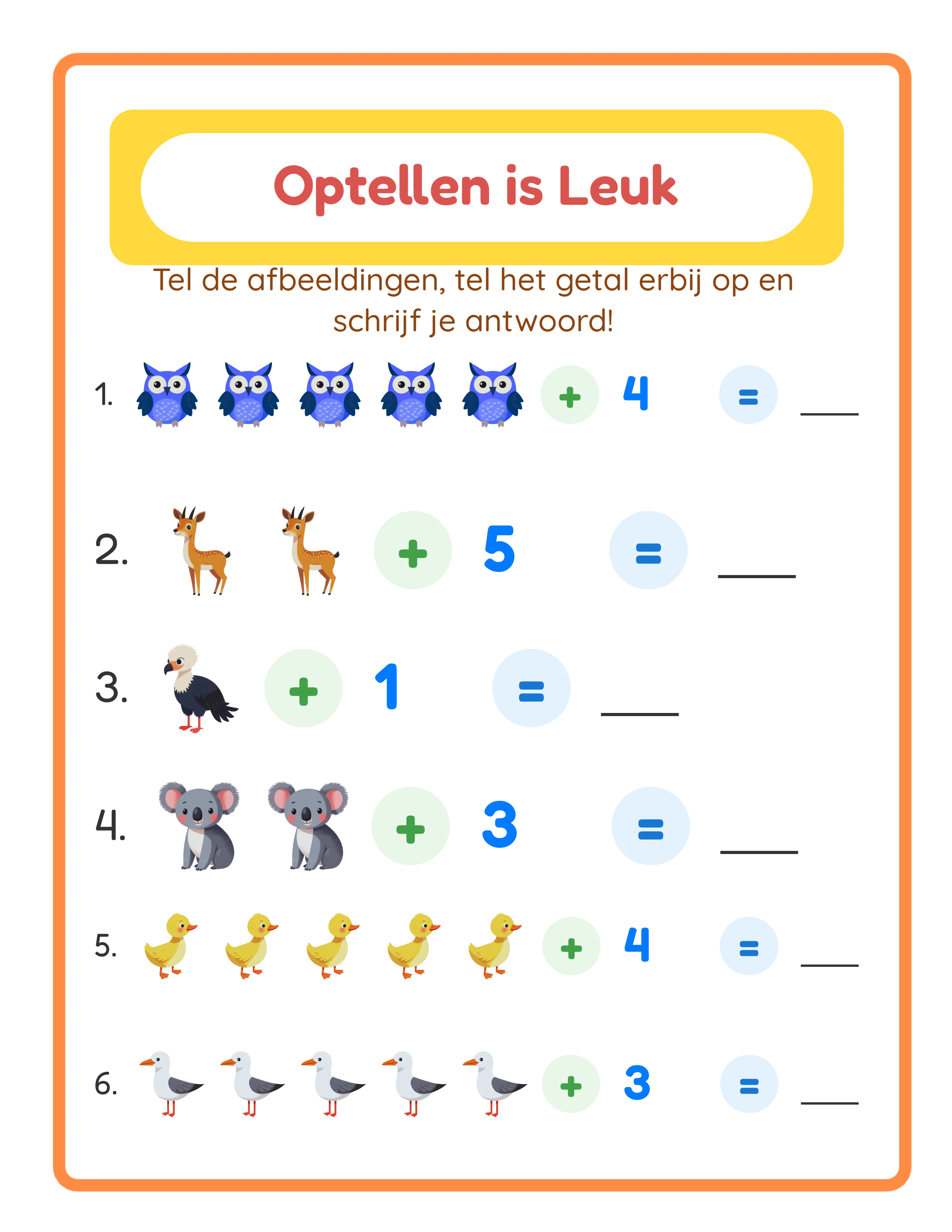 Addition worksheet with themed pictures — intermediate level