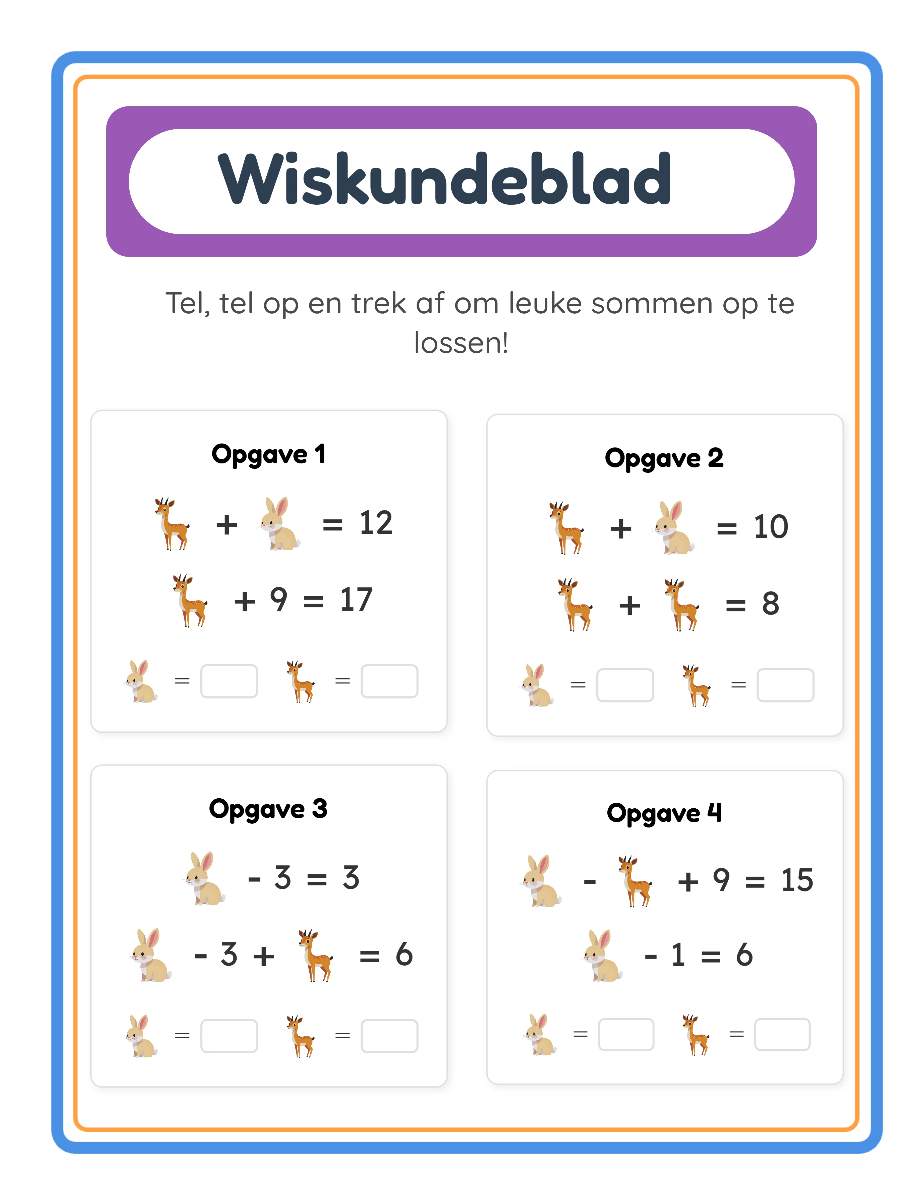 Math worksheet — themed picture equations