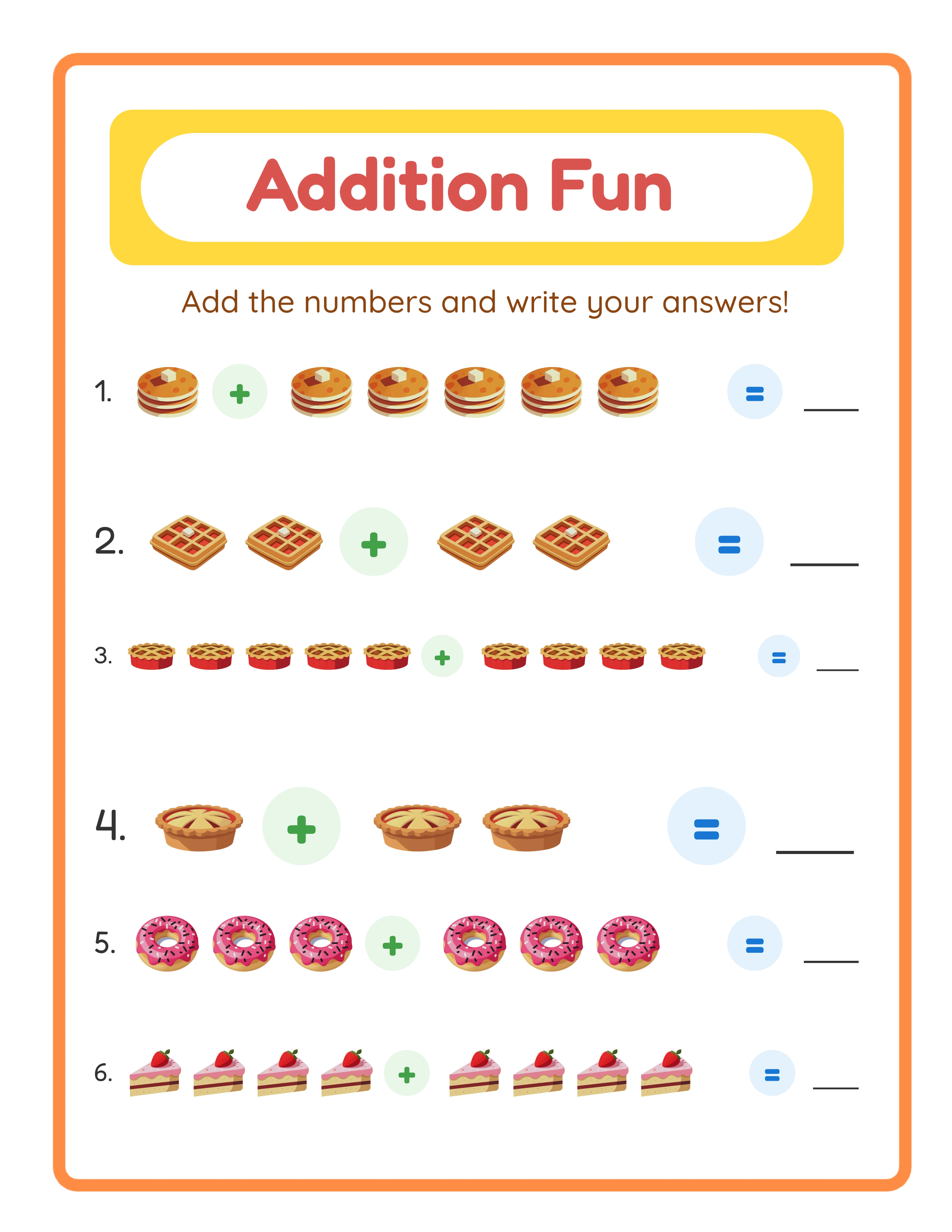 Addition worksheet sample 3