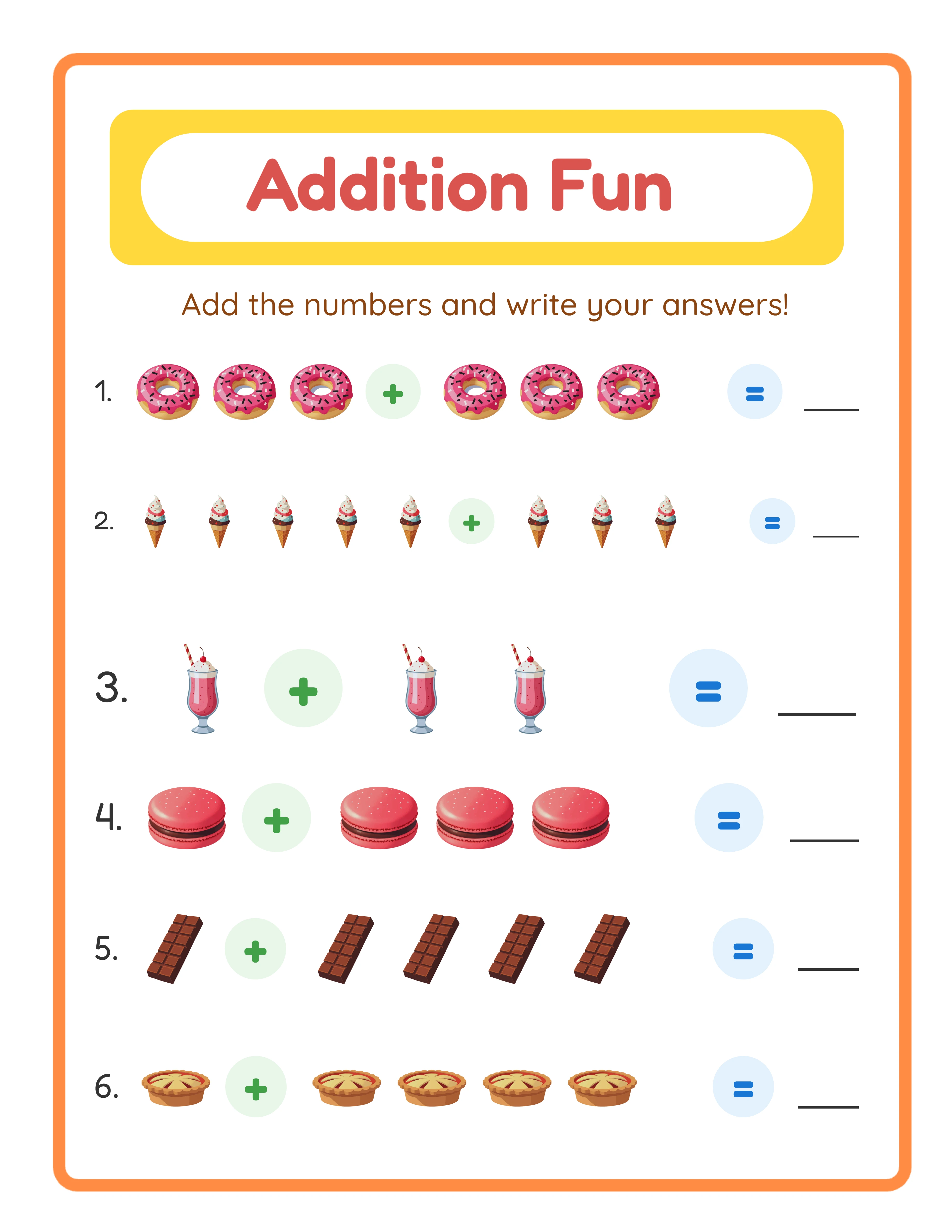 Featured addition worksheet