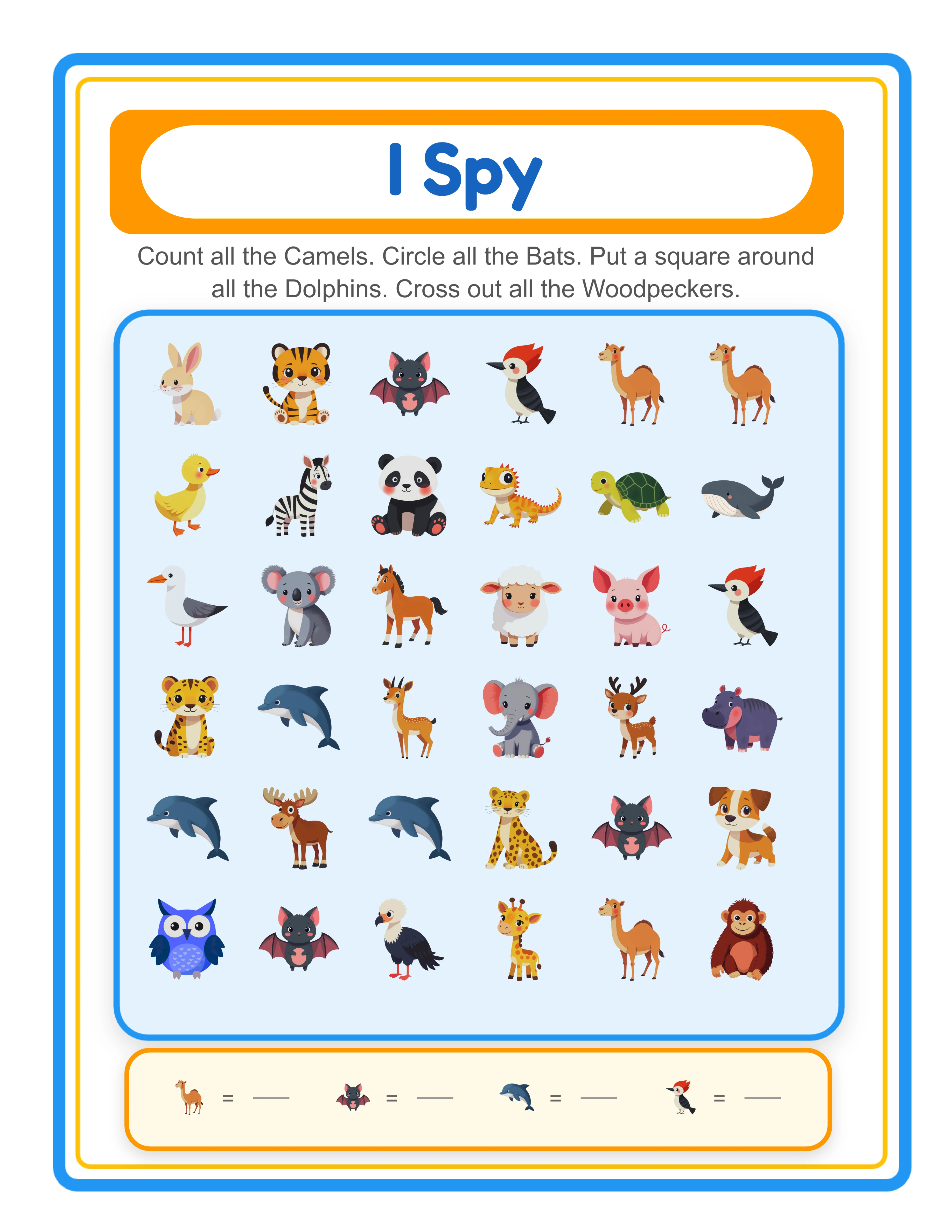 Find & Count worksheet sample 1