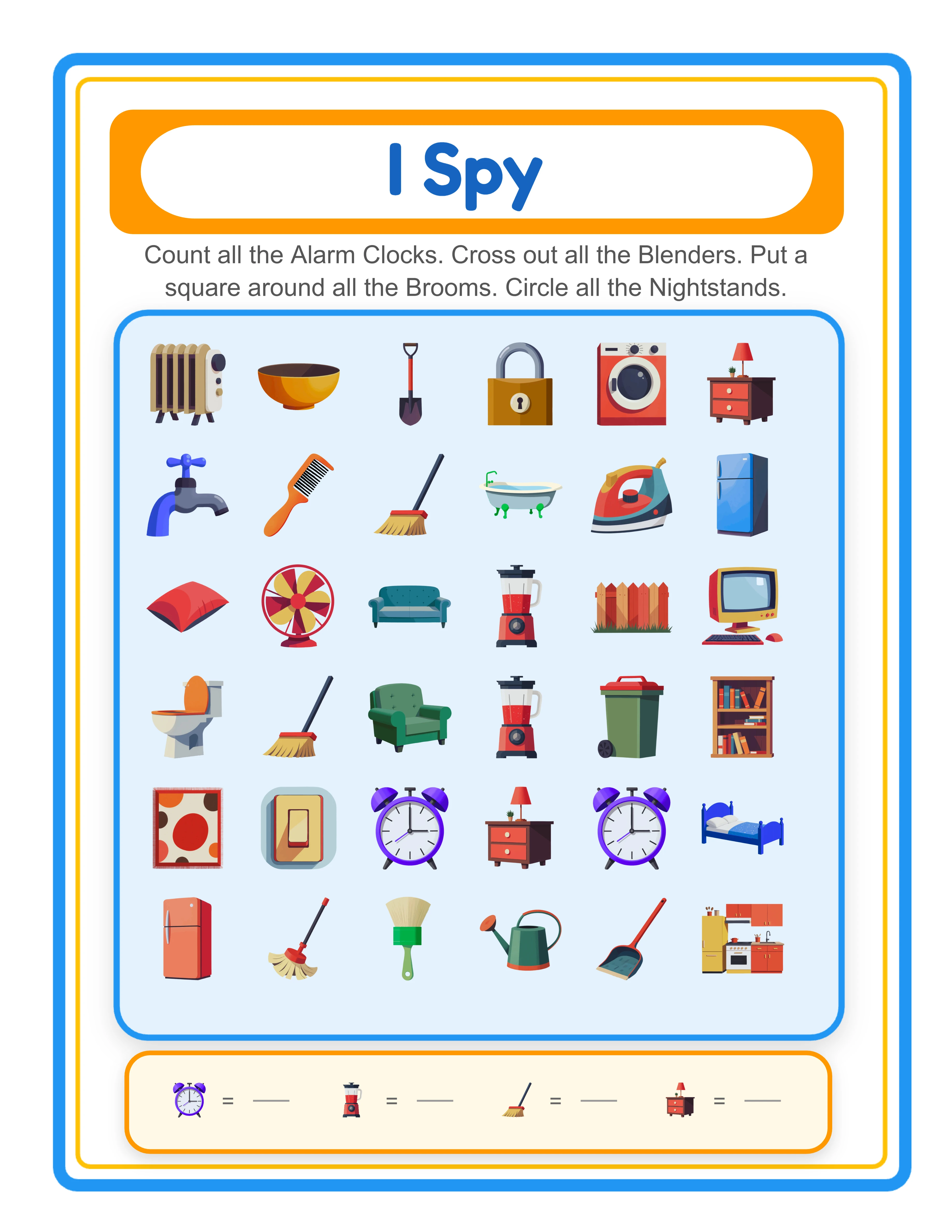 Find & Count worksheet sample 2