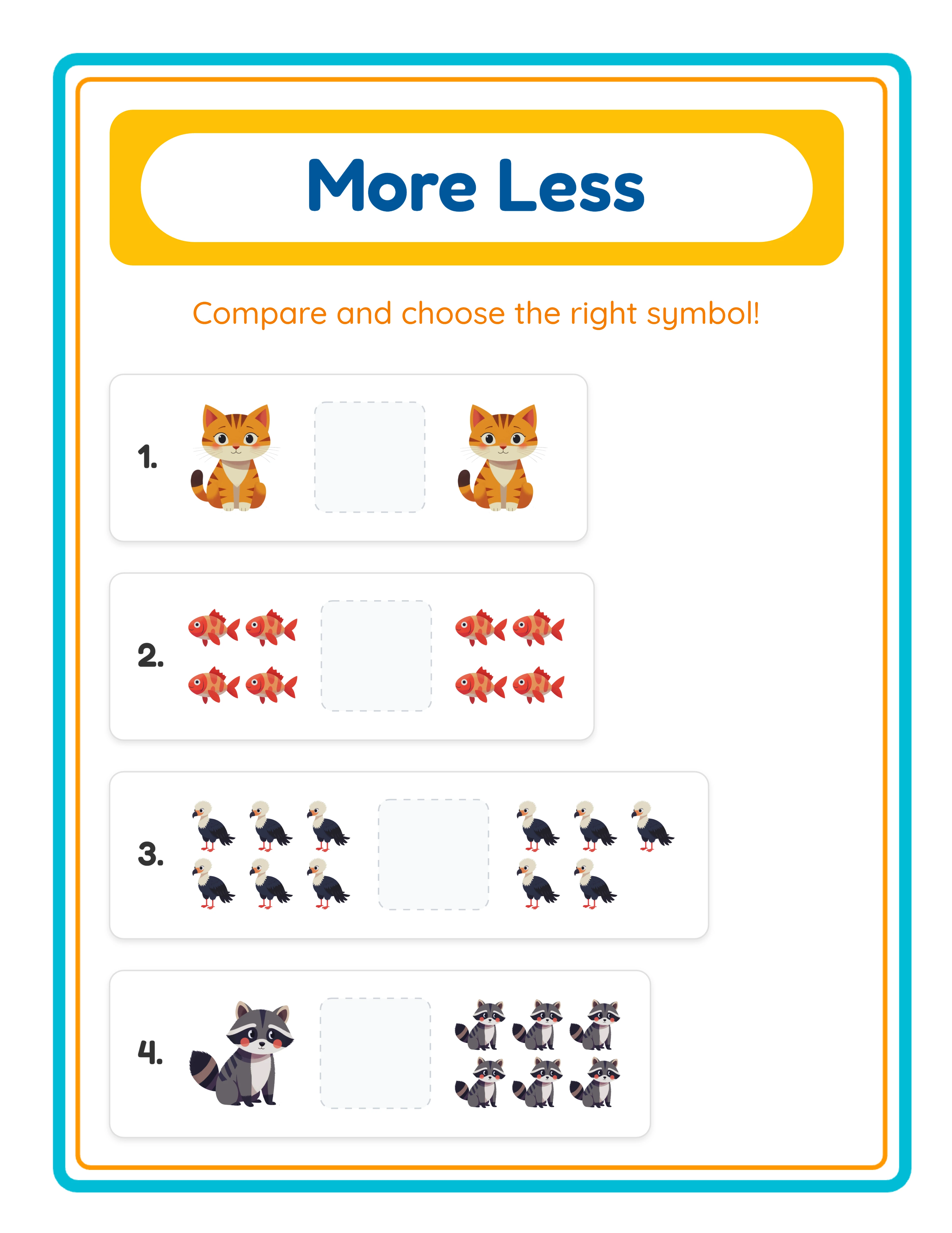 More or Less professional worksheet