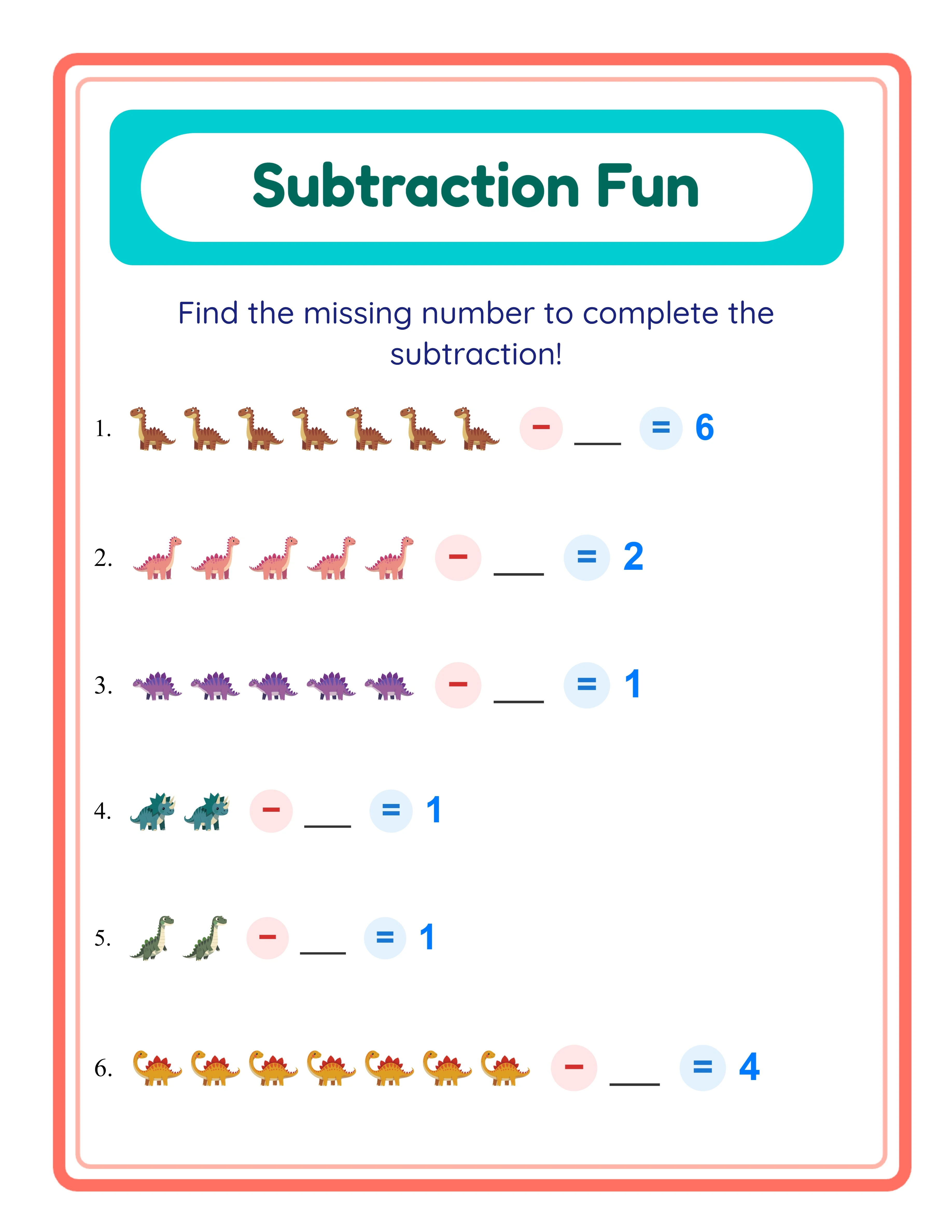 Subtraction advanced worksheet