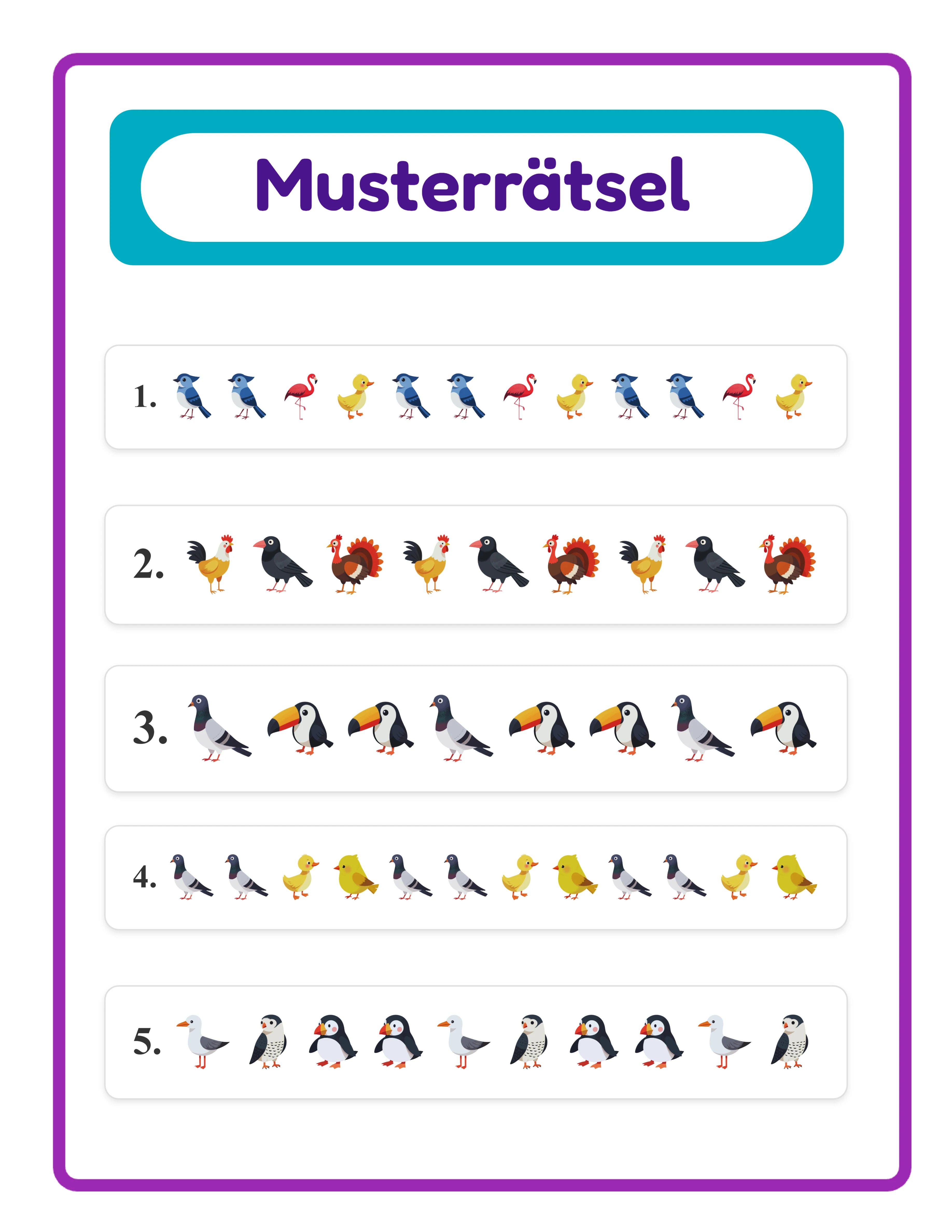 Muster-Arbeitsblatt — thematische Musterübung